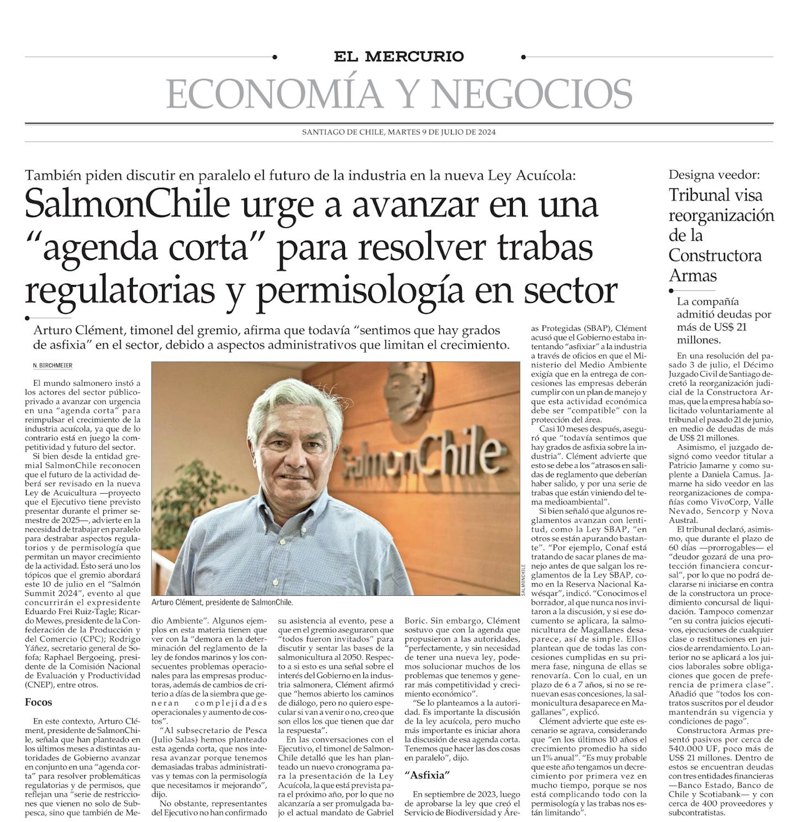 SalmonChile urge a avanzar en una “agenda corta” para resolver trabas regulatorias y permisología en sector